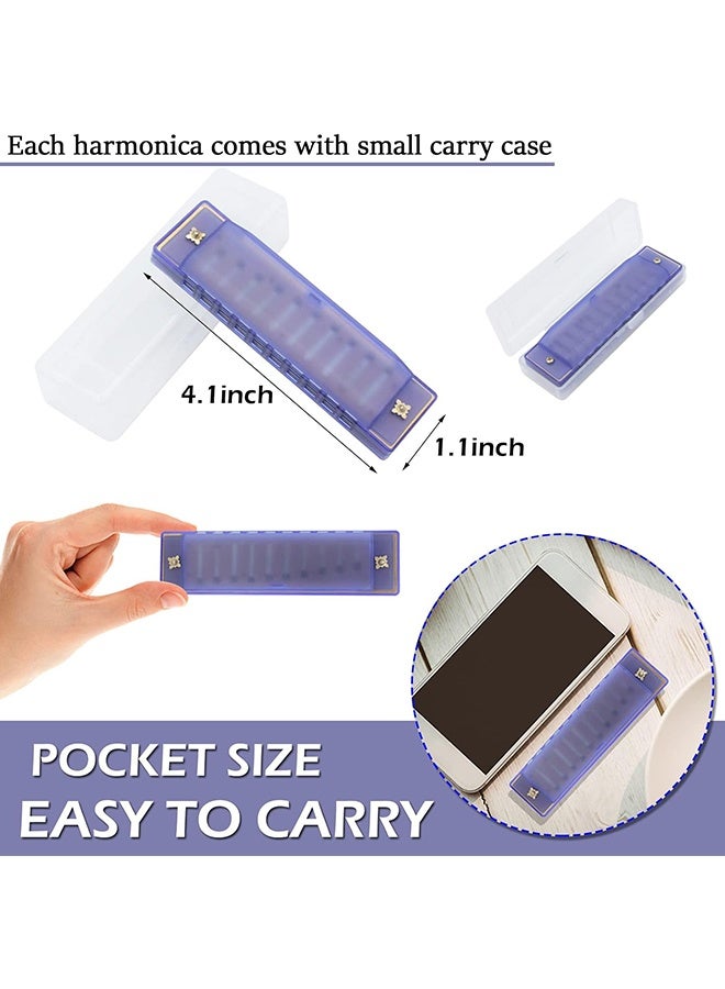 دبليو أف أف أو هارمونيكا للأطفال 10 ثقوب، حزمة من قطعتين، مفتاح C، هارمونيكات البلوز، لعبة تعليمية، لعبة للمبتدئين، أدوات موسيقية للأطفال الصغار، الحفلات والعطلات وأعياد الميلاد (أزرق/وردي/مع صندوق) - Image 2